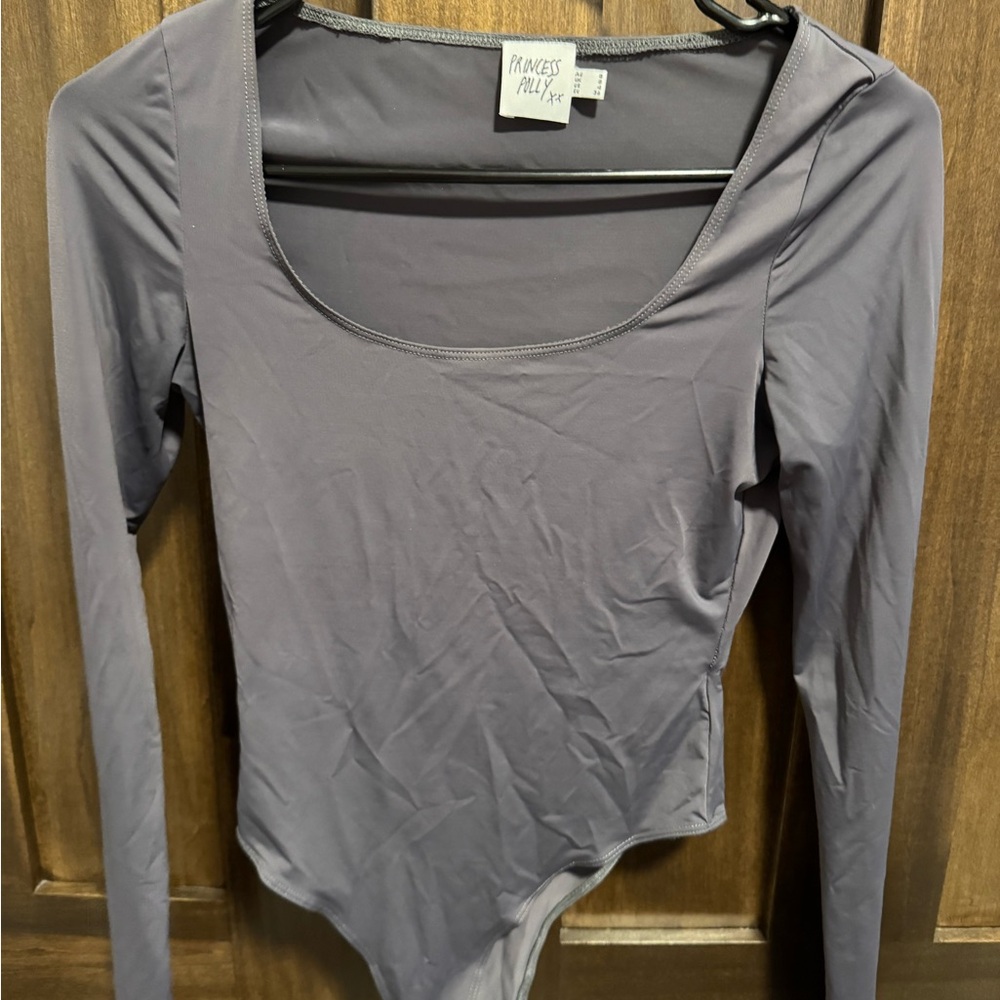 Princess Polly Grey Long Sleeve Bodysuit